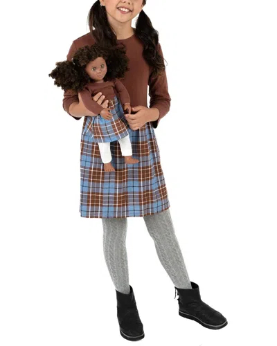 Leveret Matching Girls & Doll Dress In Brown