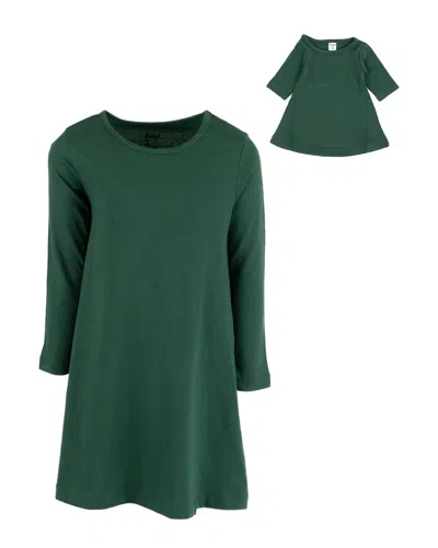 Leveret Matching Girls & Doll Dress In Green