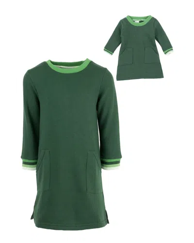 Leveret Matching Girls & Doll Dress In Green