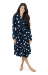 Leveret Micro Fleece Robe In Blue