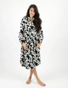Leveret Micro Fleece Robe In Multi