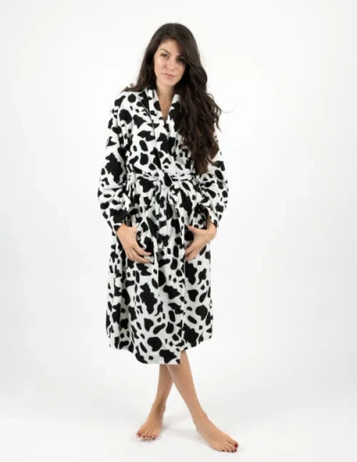 Leveret Micro Fleece Robe In Multi