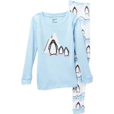 Leveret Kids'  Penguin 2-piece Pajama Set In Blue