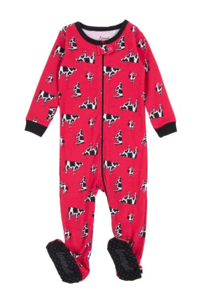 Leveret Babies'  Red Cow Footed Sleeper Pajama