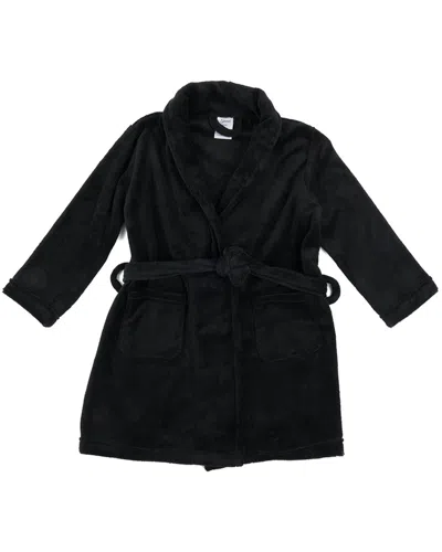 Leveret Shawl Collar Fleece Robe In Black