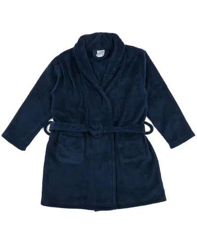 Leveret Shawl Collar Fleece Robe In Blue