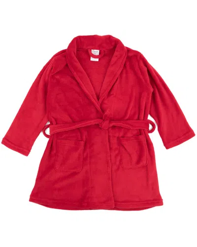 Leveret Shawl Collar Fleece Robe In Red