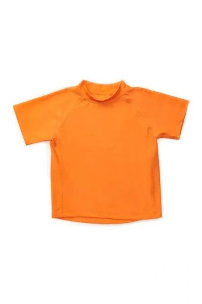 Leveret Babies'  Short Sleeve Upf +50 Rash Guard In Orange