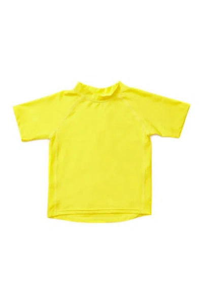 Leveret Babies'  Short Sleeve Upf +50 Rash Guard In Yellow