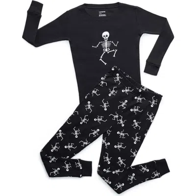 Leveret Babies'  Skeleton 2-piece Cotton Pajamas In Multi