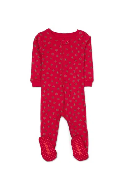 Leveret Babies'  Snowflake Print Footed Pajama In Animal Print