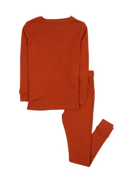 Leveret Kids'  Solid 2-piece Cotton Pajamas In Red