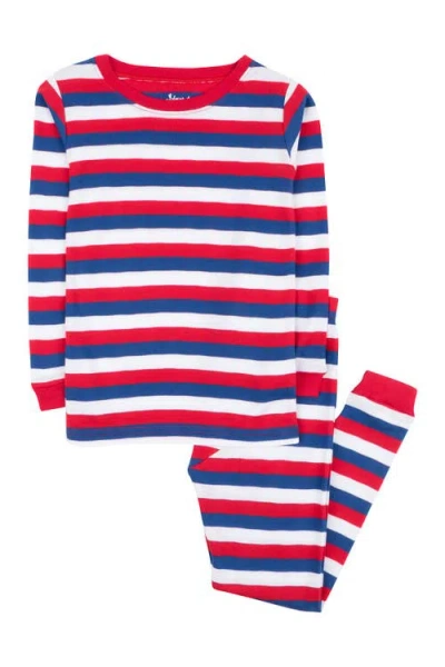 Leveret Babies'  Stripe Print Cotton Pajama Set In Multi