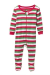 Leveret Babies'  Striped Footed Sleeper In Multi