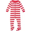 Leveret Babies'  Striped Footie In Red