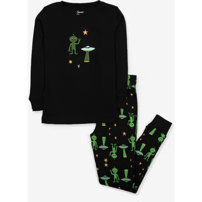 Leveret Kids'  Two-piece Cotton Halloween Matching Family Pajamas, Fun Prints In Black