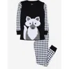 Leveret Kids Cotton Two-piece Printed Holiday Pajamas In Neutral