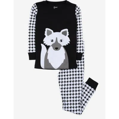 LEVERET LEVERET TWO-PIECE PRINTED COTTON HOLIDAY PAJAMAS