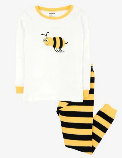 Leveret Kids'  Two-piece Printed Cotton Pajamas, Stripes, Animals & Characters In Multi