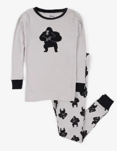 Leveret Kids'  Two-piece Printed Cotton Pajamas, Stripes, Animals & Characters In Multi