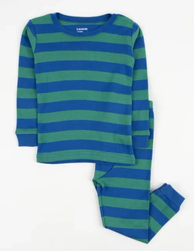 Leveret Kids'  Two-piece Printed Cotton Pajamas, Stripes, Animals & Characters In Multi