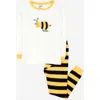 Leveret Two-piece Printed Cotton Pajamas, Stripes, Animals & Characters In White