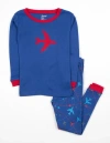 Leveret Kids Cotton Two-piece Printed Pajamas, Vehicles & Machines In Blue