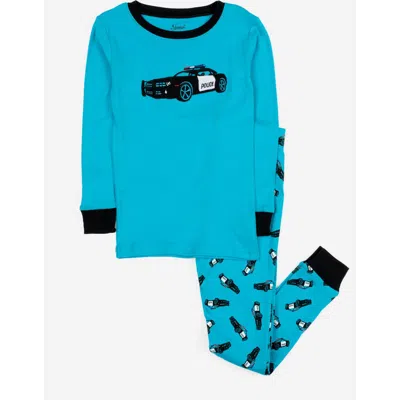 Leveret Kids'  Two-piece Printed Cotton Pajamas, Vehicles & Machines In Blue