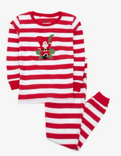 Leveret Kids'  Two-piece Printed Cotton Holiday Pajamas In Red