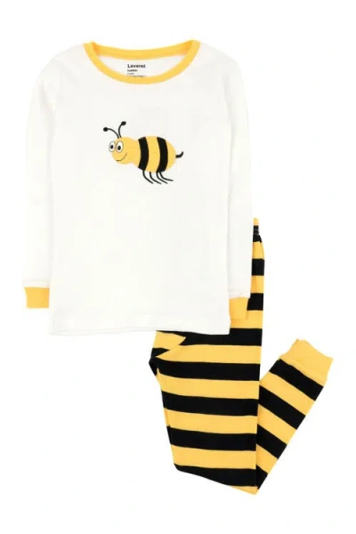Leveret Babies'  Two-piece Printed Cotton Pajamas, Stripes, Animals & Characters In Multi