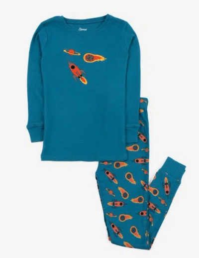 Leveret Kids'  Two-piece Printed Cotton Pajamas, Vehicles & Machines In Blue