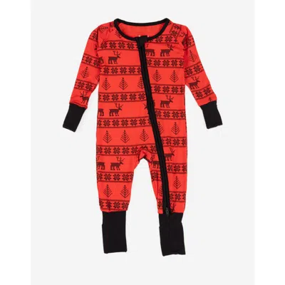 Leveret Kids'  Viscose Matching Family Holiday Pajama Sleeper, Reindeer & Polar Bear Prints In Multi