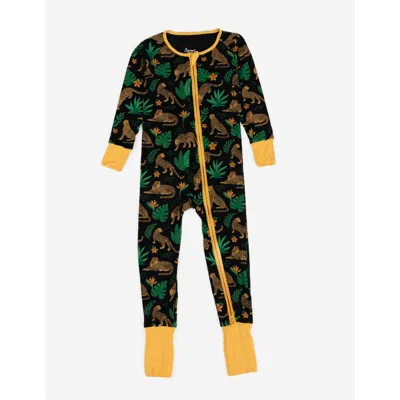 Leveret Kids'  Viscose Matching Family Holiday Pajama Sleeper, Reindeer & Polar Bear Prints In Black