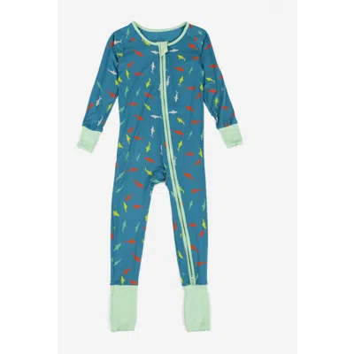 Leveret Kids'  Viscose Matching Family Holiday Pajama Sleeper, Reindeer & Polar Bear Prints In Blue