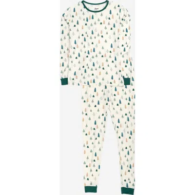 Leveret Kids'  Viscose Matching Family Holiday Pajamas, Reindeer & Polar Bear Prints In White