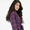 Leveret Womens Flannel Robe In Purple