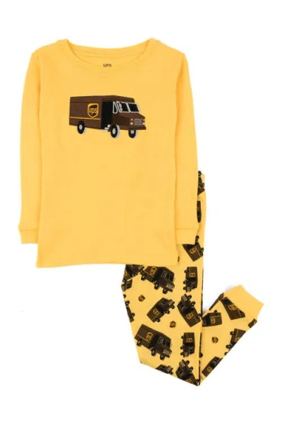 Leveret Kids'  Yellow Ups 2-piece Pajama Set