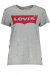 Levi&#039;s Chic Gray Logo Print Tee For Casual Elegance