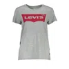 Levi&#039;s Chic Gray Logo Print Tee For Casual Elegance In Gray