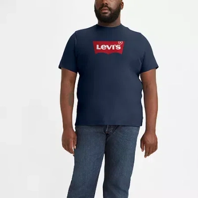 Levi 's Big And Tall Mens Crew Neck Short Sleeve Regular Fit Logo Graphic T-shirt In Blue