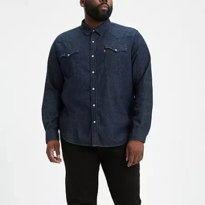 Levi 's Big And Tall Mens Long Sleeve Western Shirt In Blue