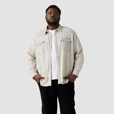 Levi 's Big And Tall Mens Long Sleeve Western Shirt In Blue