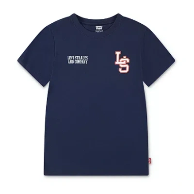 Levi 's Big Kid Boys Crew Neck Short Sleeve Regular Fit Graphic T-shirt In Blue