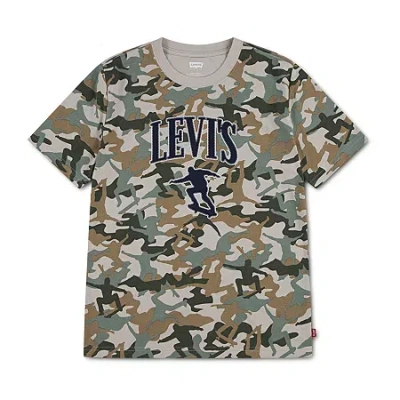 Levi 's Big Kid Boys Crew Neck Short Sleeve Regular Fit Graphic T-shirt In Sand