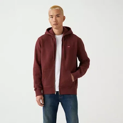Levi 's Core Ng Zip Up Mens Long Sleeve Zipper Hoodie In Red