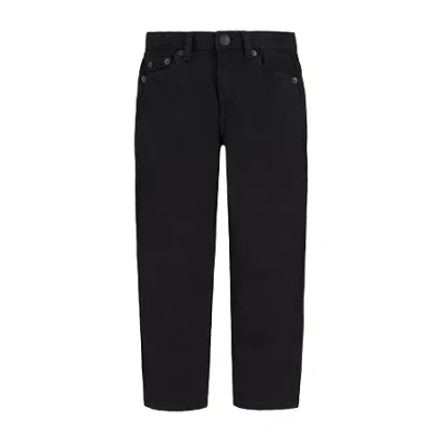 Levi Kids' 's Little Boys Adjustable Waist Mid Rise 502 Tapered Leg Jean In Black