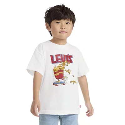 Levi Kids' 's Little Boys Crew Neck Short Sleeve Regular Fit Graphic T-shirt In White