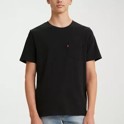 Levi 's Mens Classic Crew Neck Short Sleeve Pocket T-shirt In Black