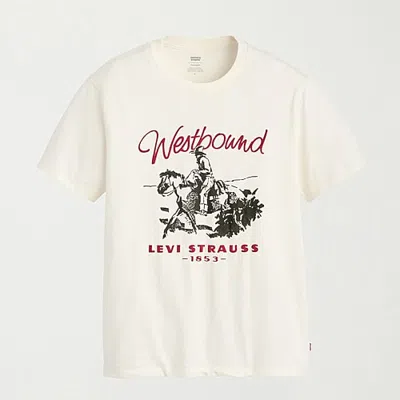 Levi 's Mens Crew Neck Short Sleeve Classic Fit Big And Tall Graphic T-shirt In White
