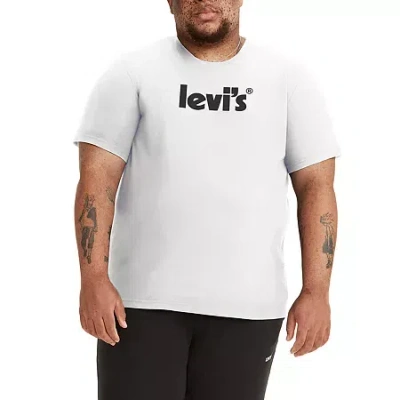 Levi 's Mens Crew Neck Short Sleeve Regular Fit Big And Tall Graphic T-shirt In White
